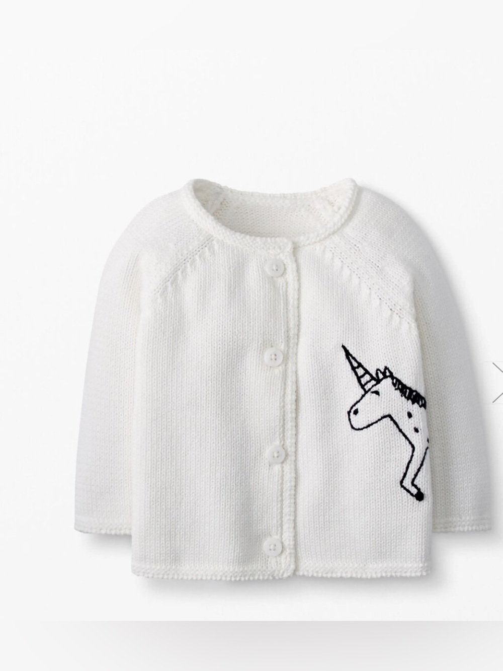 Hanna Andersson Unicorn Cardigan In Organic Cotton size 75cm US 12-18 months NWT